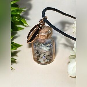 Dalmatian Jasper Necklace Bottle Hand Crafted